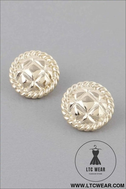Quilted Twist Stud Earrings