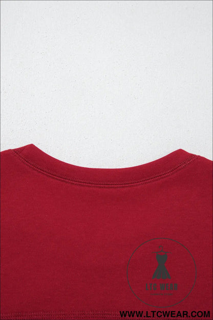 Racing red drop shoulder boxy tee and barrel pants set - pant sets