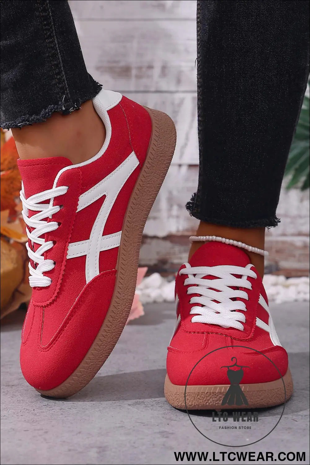 Racing red faux suede contrast patchwork detail lace up flat sneakers - racing red / 37 / 100% polyester + 100% tpr