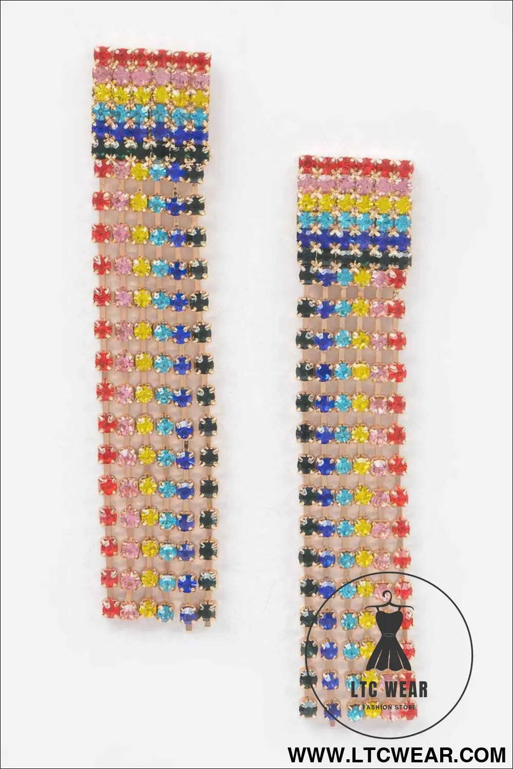 Rainbow Rhinestones Drop Earrings