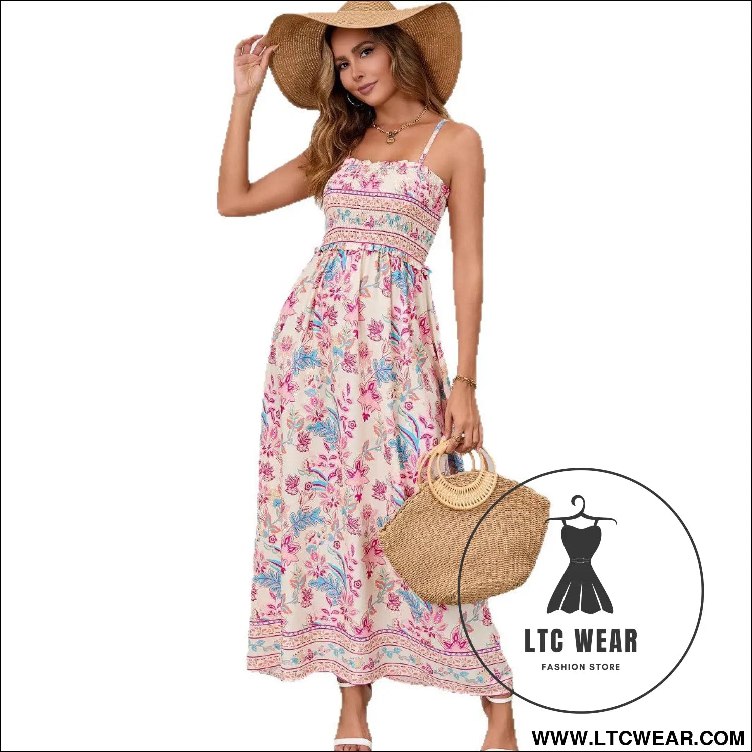 Real shot ethnic print bohemian tie-up backless dress beach summer strap long dress