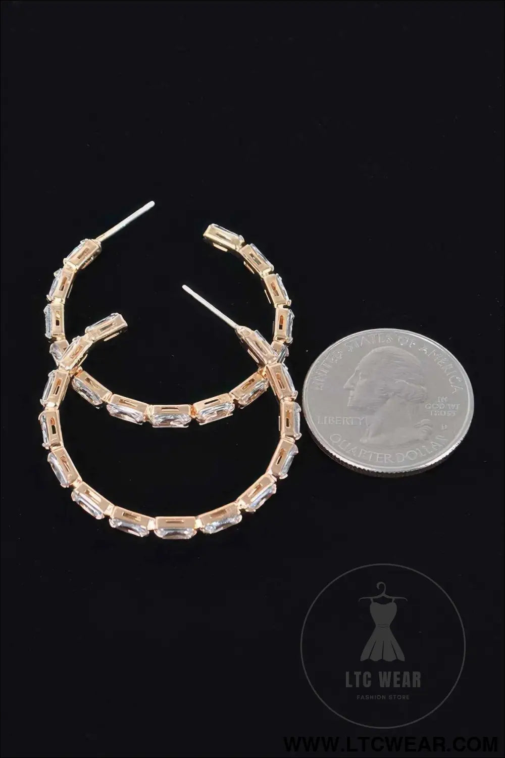 Rectangle Stone Hoop Earring