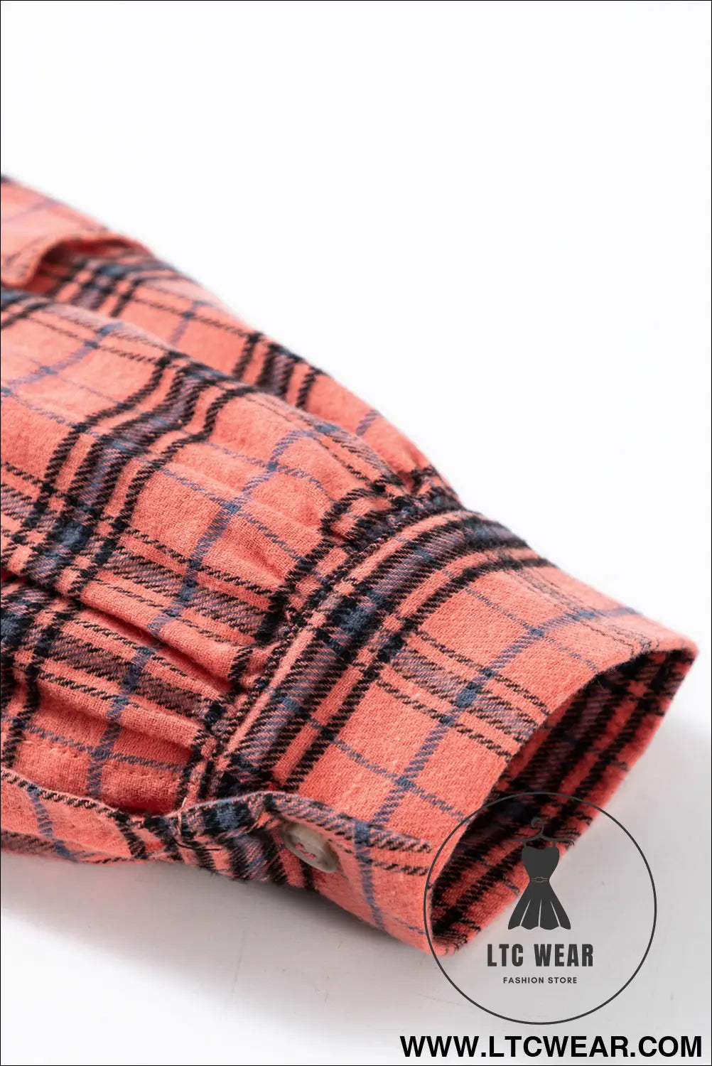 Red plaid long sleeve distressed hem shirt shacket - long sleeve tops
