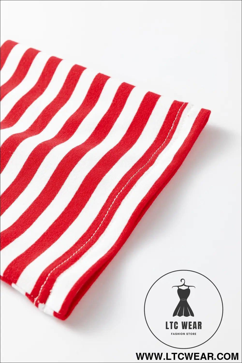 Red Stripe Drop Shoulder Long Sleeve Top Lounge Pants 2pcs Set - L.T.C Wear Online Fashion Store