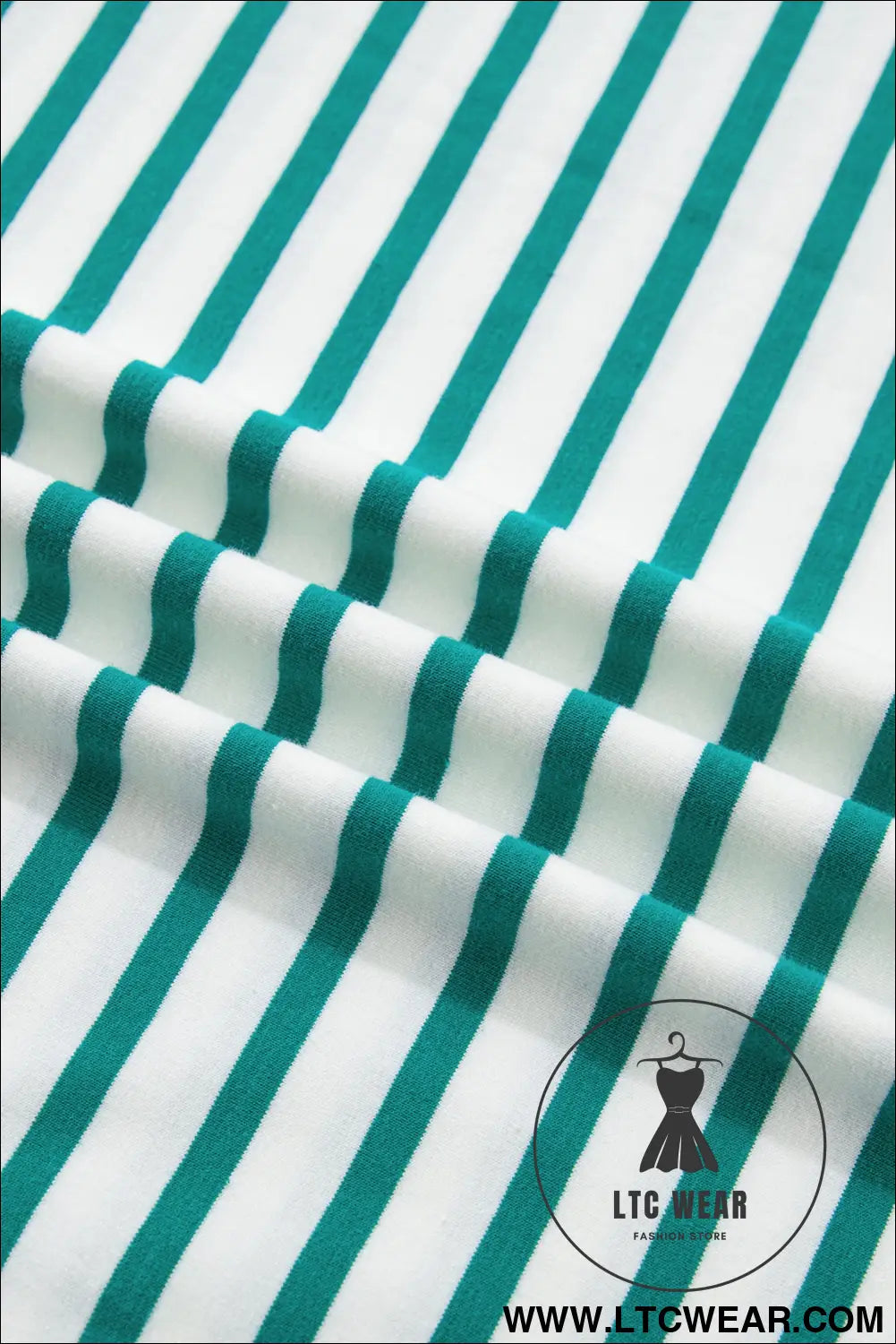 Red Stripe Scalloped Trim Round Neck T Shirt - L.T.C Wear Online Fashion Store