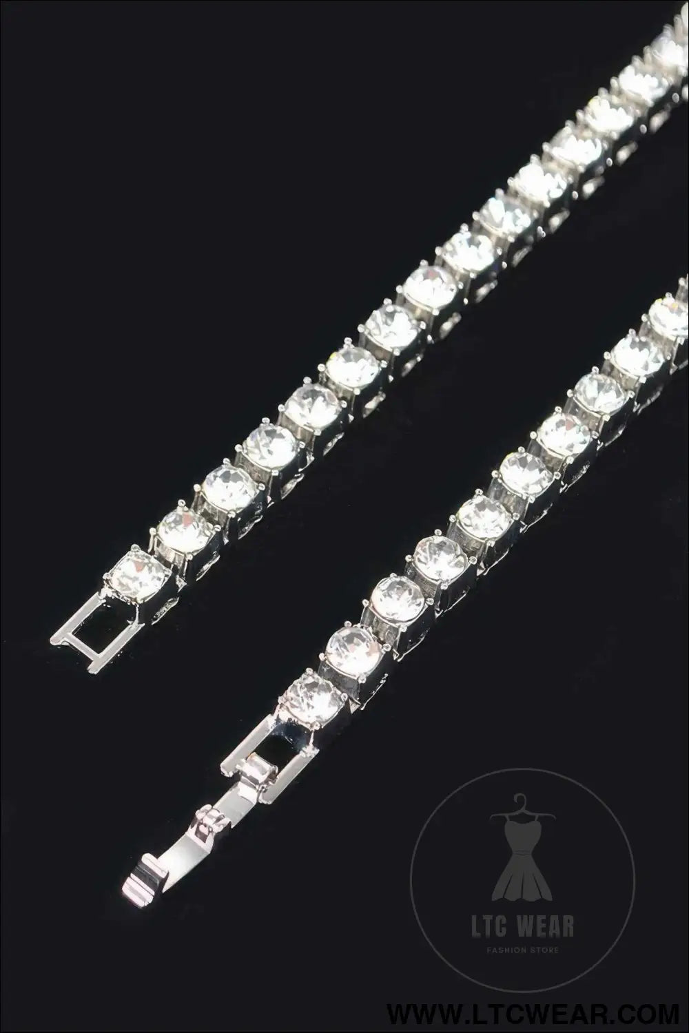 Rhinestone Chain Layered Necklace 45cm