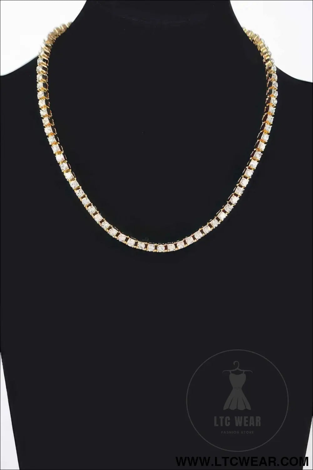 Rhinestone Chain Layered Necklace 45cm