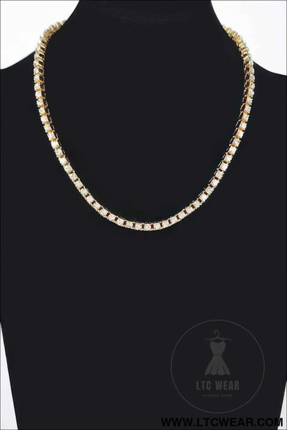 Rhinestone Chain Layered Necklace 45cm