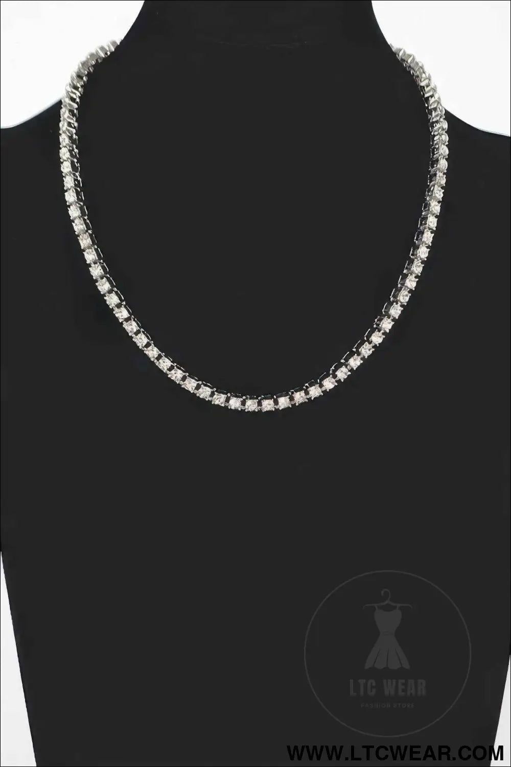 Rhinestone Chain Layered Necklace 45cm