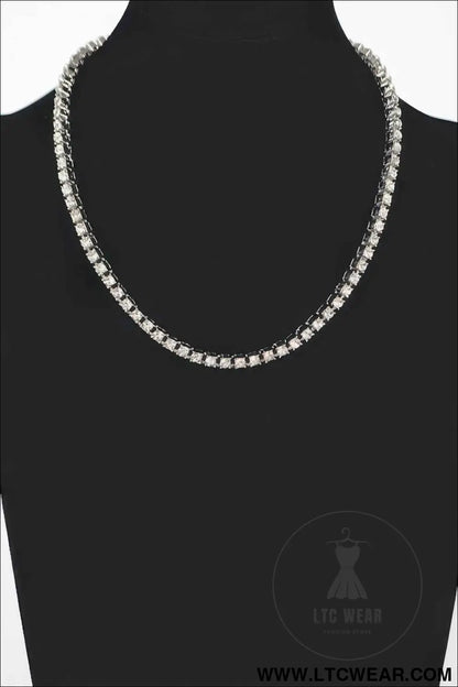 Rhinestone Chain Layered Necklace 45cm
