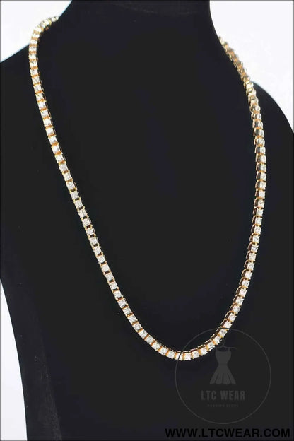 Rhinestone Chain Layered Necklace 60cm
