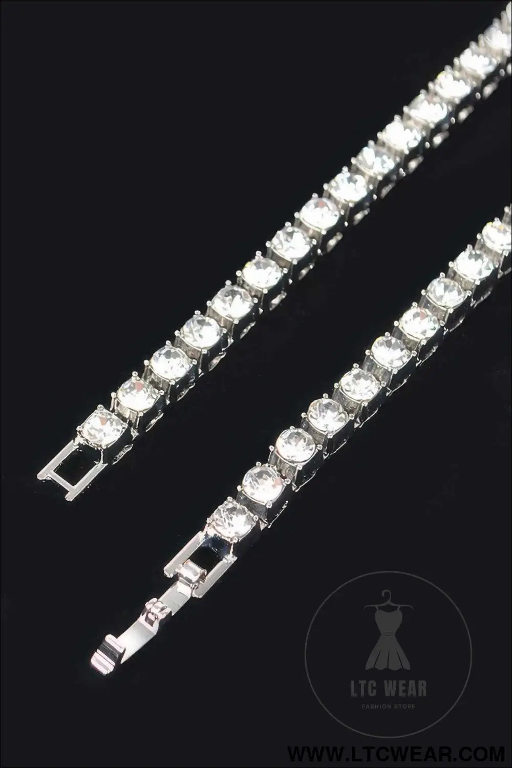 Rhinestone Chain Layered Necklace 60cm