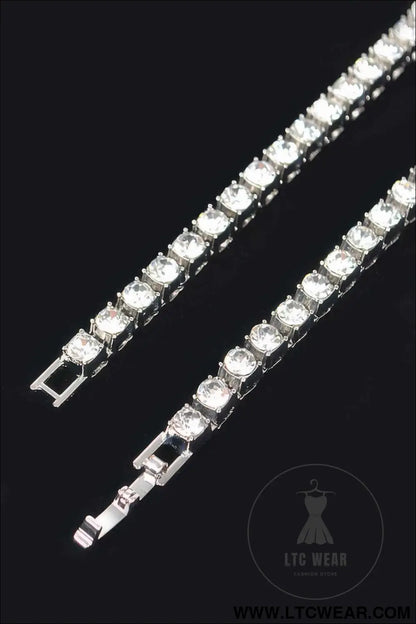 Rhinestone Chain Layered Necklace 60cm
