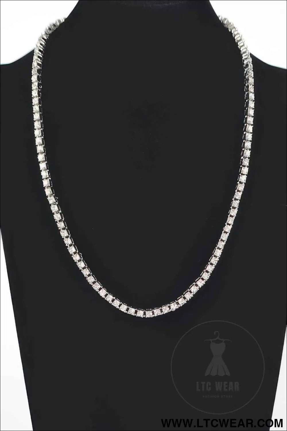 Rhinestone Chain Layered Necklace 60cm