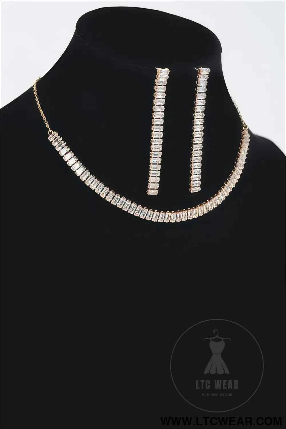 Rhinestone Choker W/earring