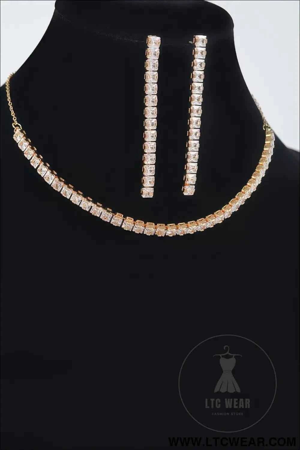 Rhinestone Choker W/earring