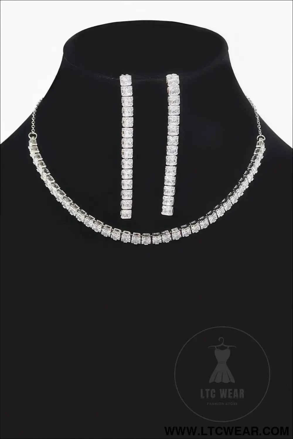 Rhinestone Choker W/earring