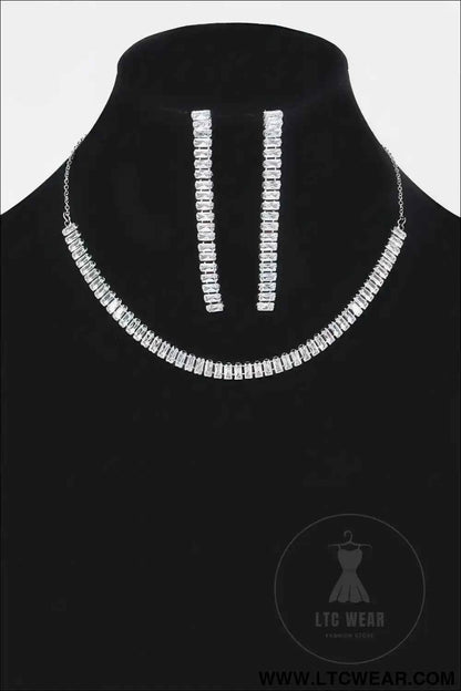 Rhinestone Choker W/earring