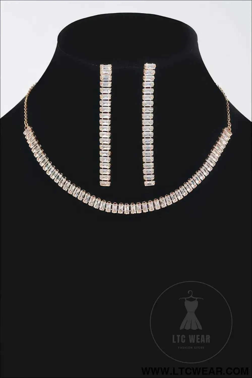 Rhinestone Choker W/earring
