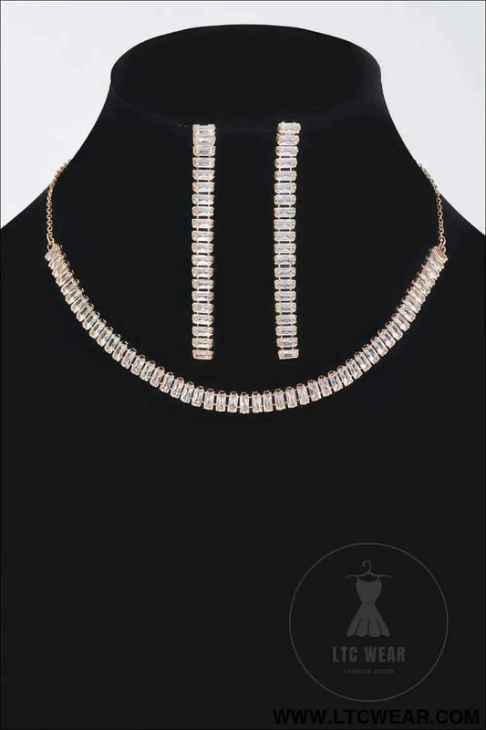 Rhinestone Choker W/earring