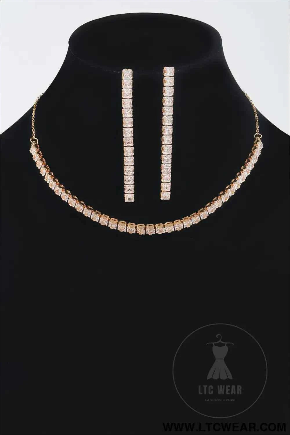 Rhinestone Choker W/earring
