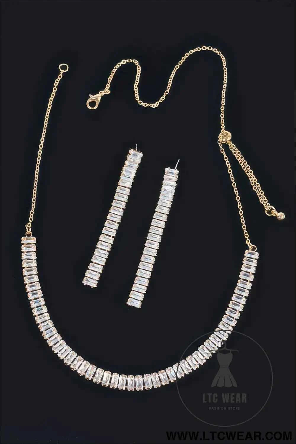 Rhinestone Choker W/earring