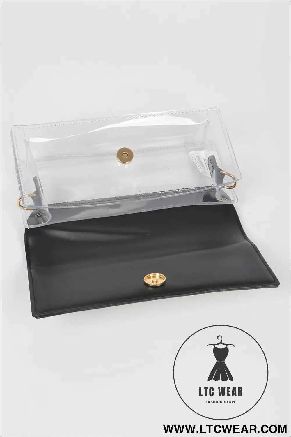 Rhinestone Clear Bag W/link Chain