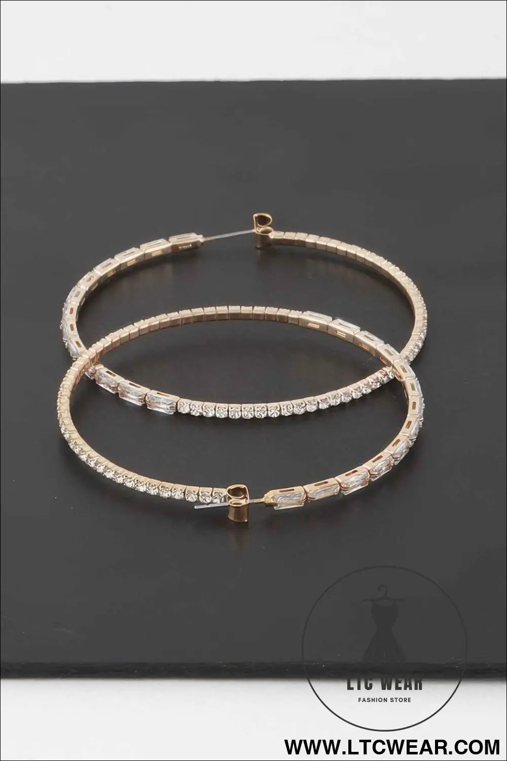 Rhinestone Crystal Hoop Earrings