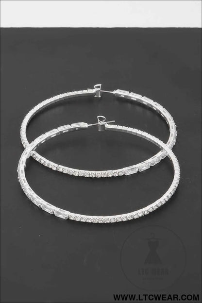 Rhinestone Crystal Hoop Earrings