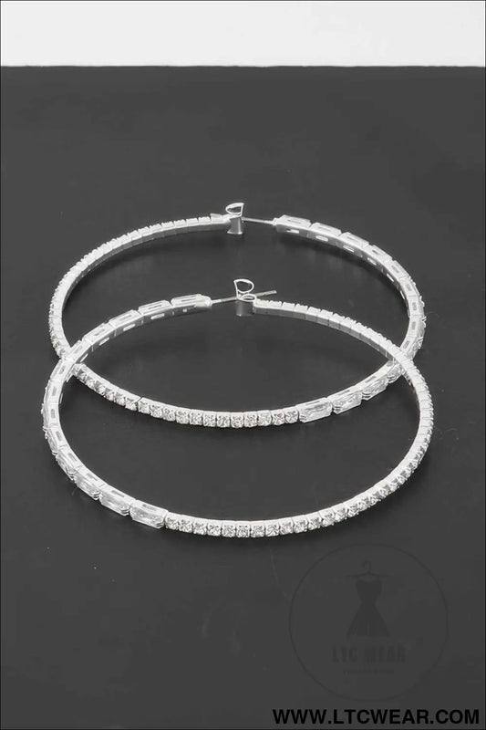 Rhinestone Crystal Hoop Earrings