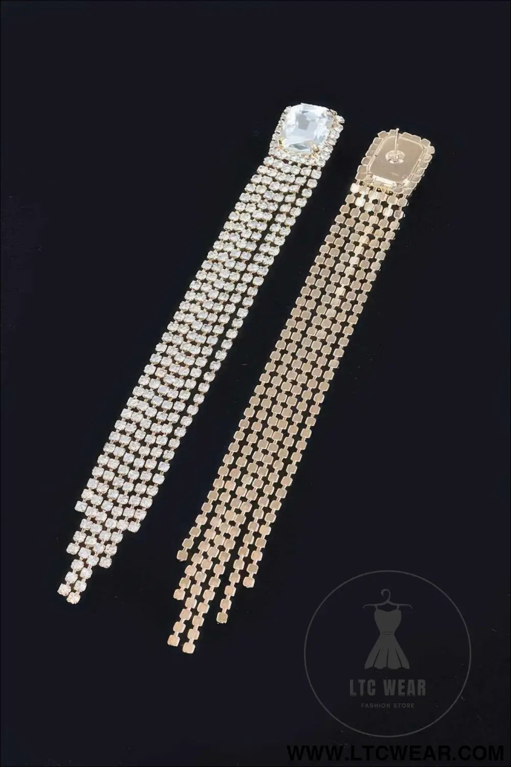 Rhinestone Fringe Earring