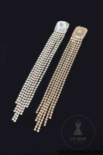 Rhinestone Fringe Earring