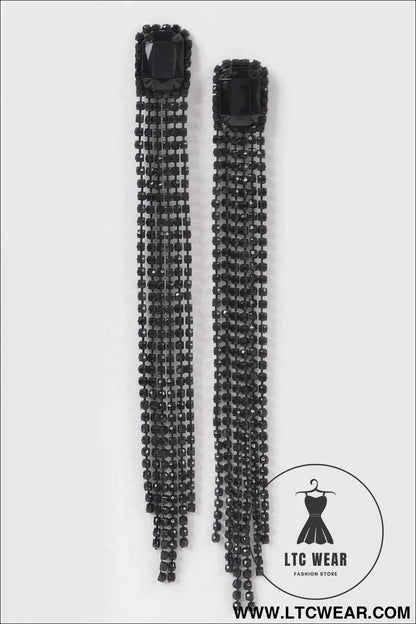 Rhinestone Fringe Earring