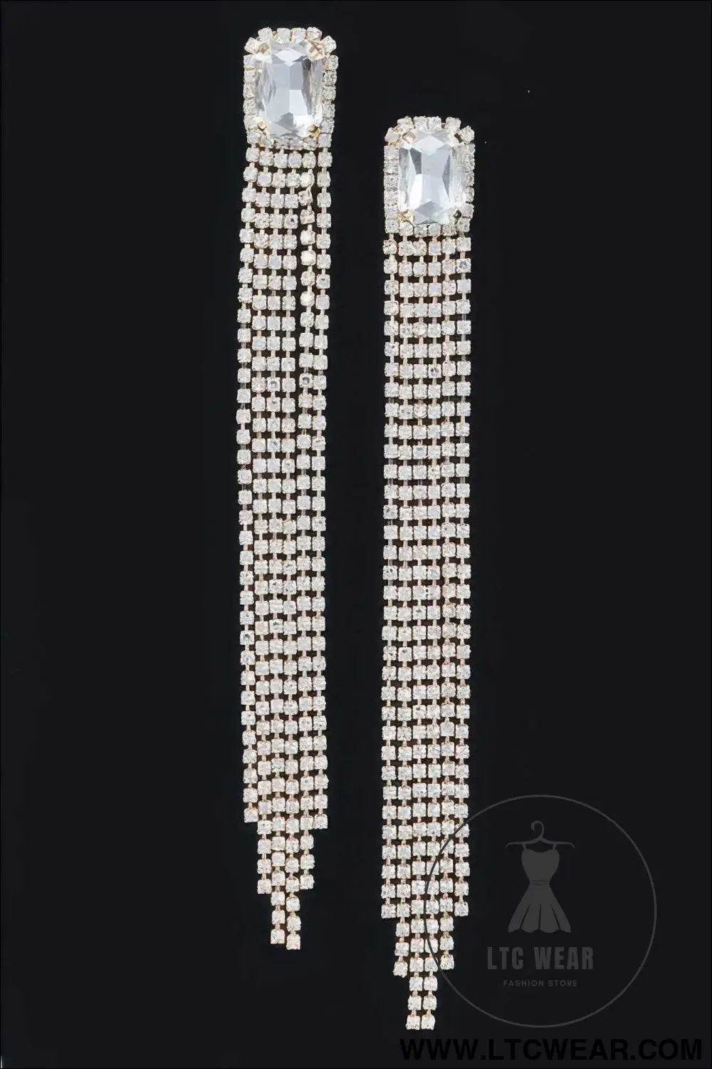 Rhinestone Fringe Earring