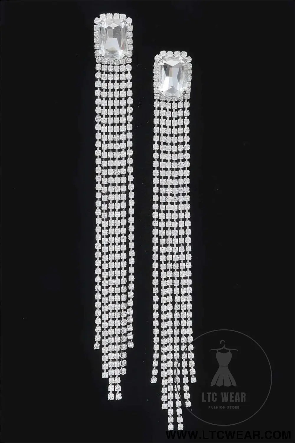 Rhinestone Fringe Earring