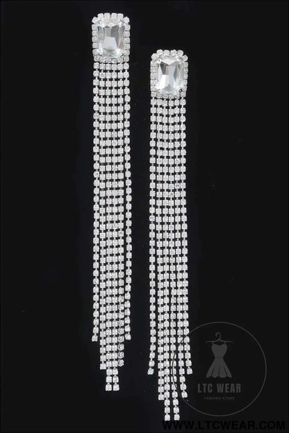 Rhinestone Fringe Earring