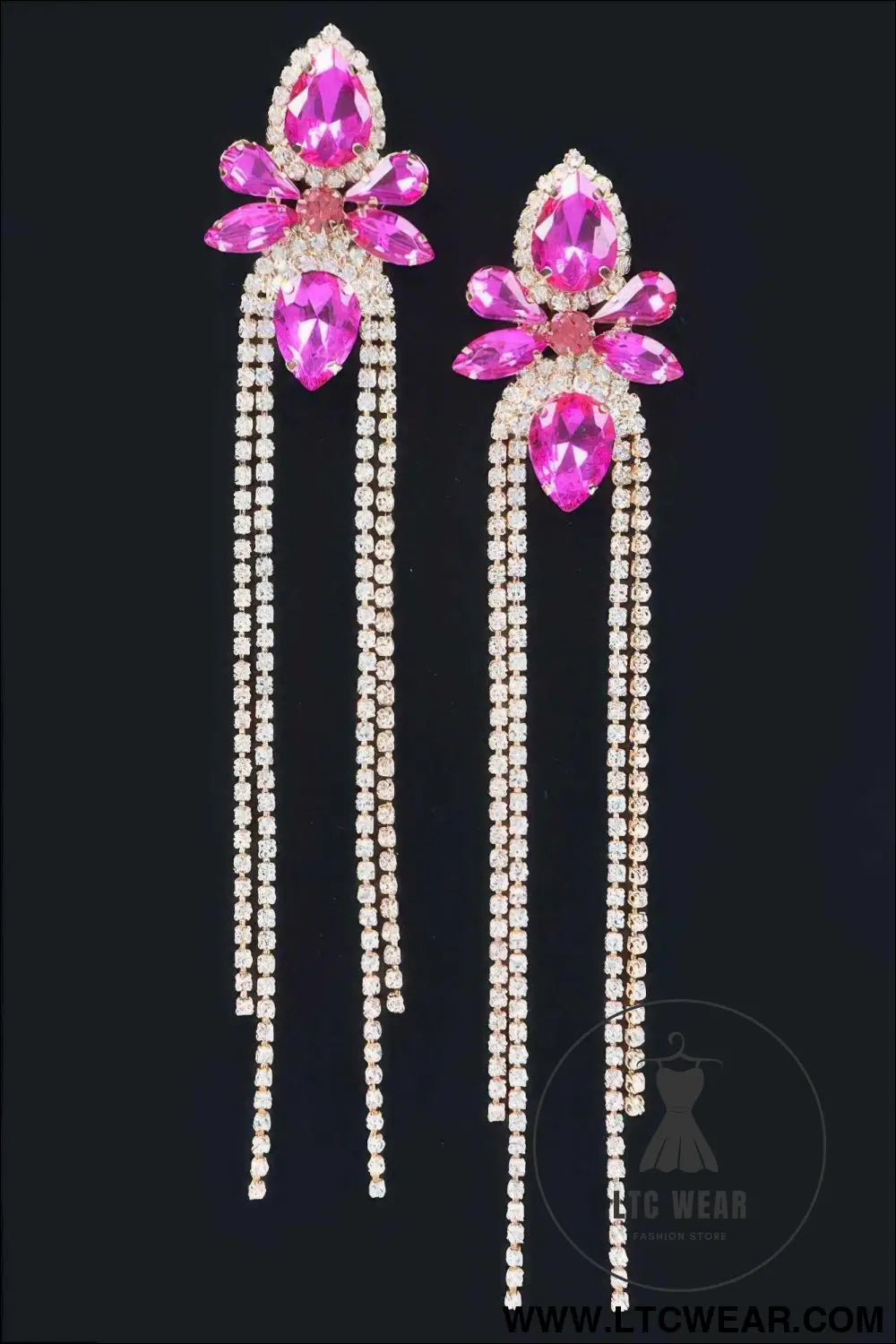 Rhinestone Fringe Earring