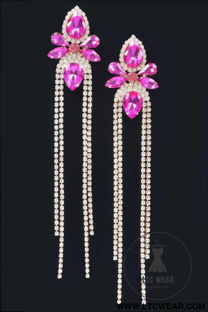 Rhinestone Fringe Earring