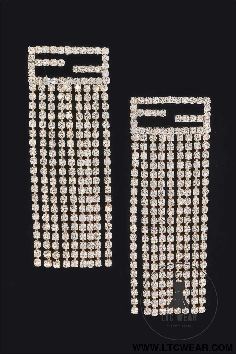 Rhinestone Fringe Earring