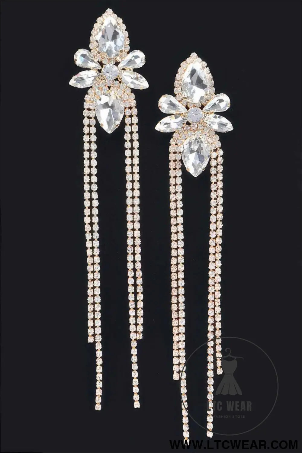 Rhinestone Fringe Earring