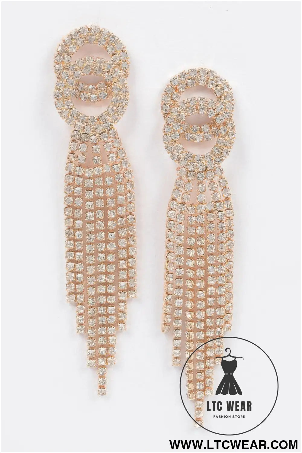 Rhinestone Fringe Earring
