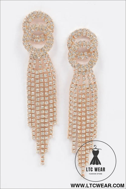 Rhinestone Fringe Earring