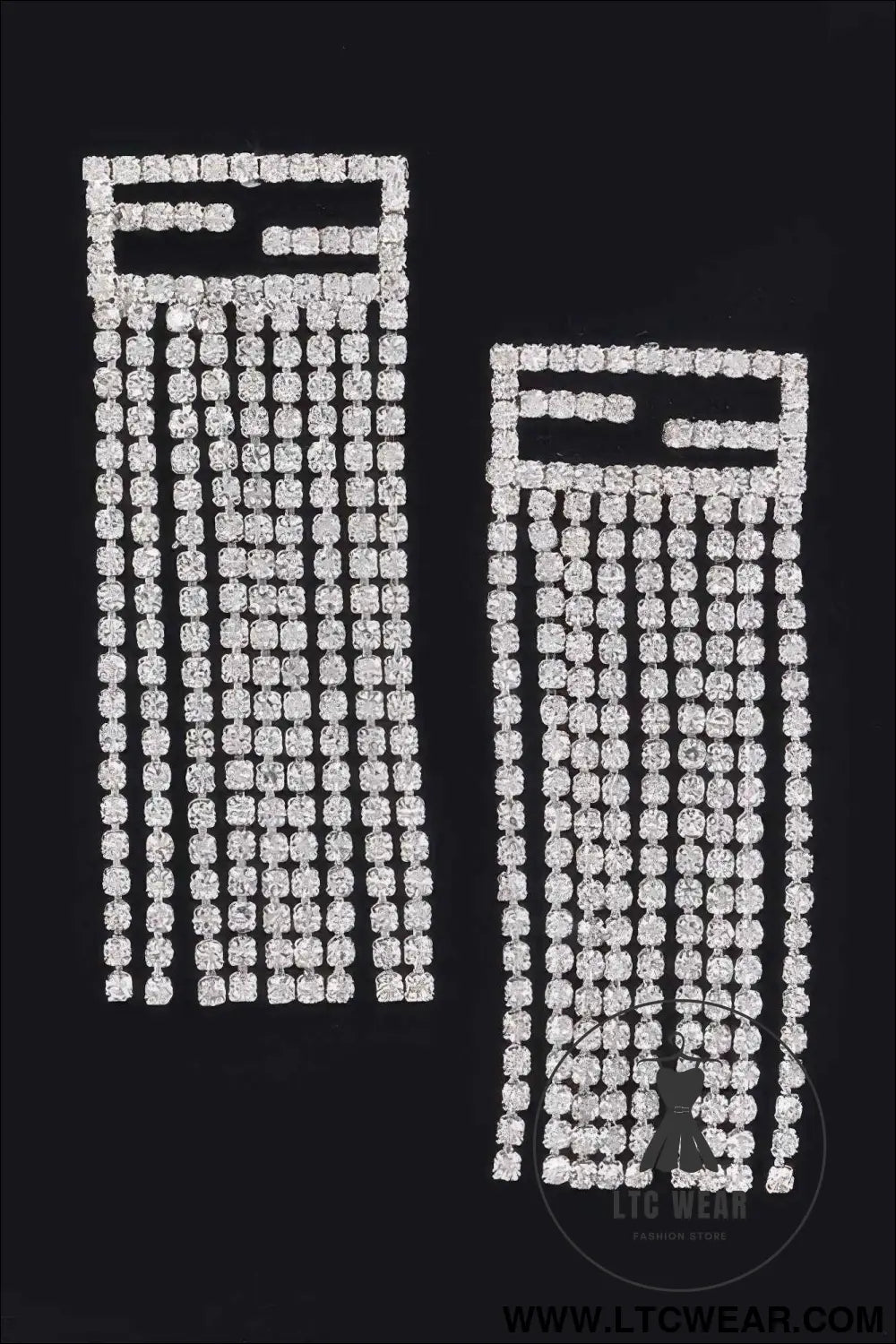 Rhinestone Fringe Earring