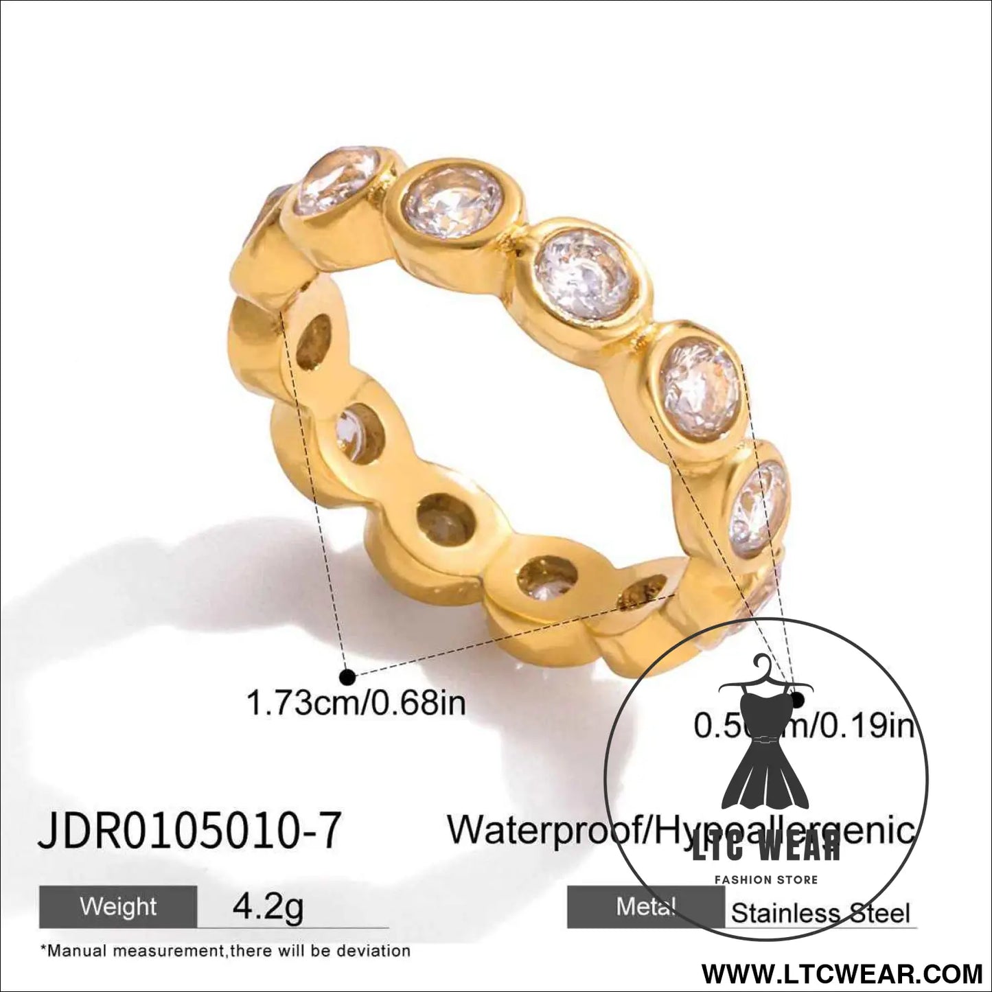 Rhinestone Hand Chain and Ring Bracelet Set