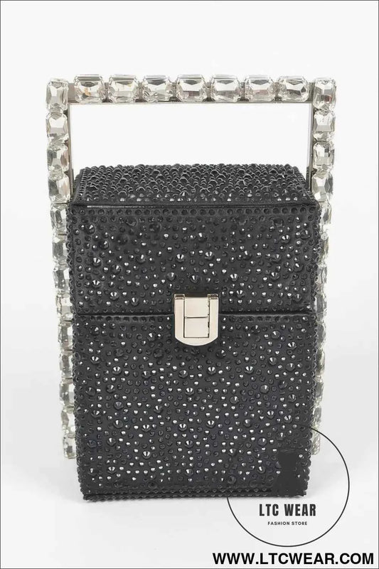 Rhinestone Handle Stoned Party Clutch