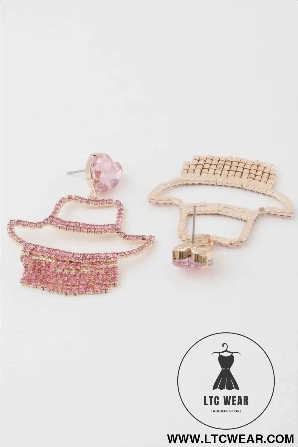 Rhinestone Heart Girl Earrings