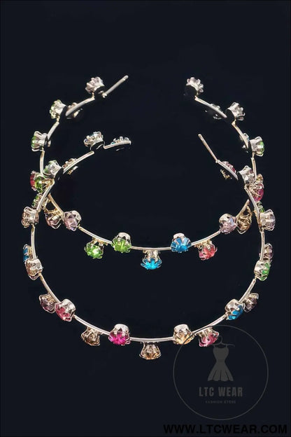 Rhinestone Hoop Earring