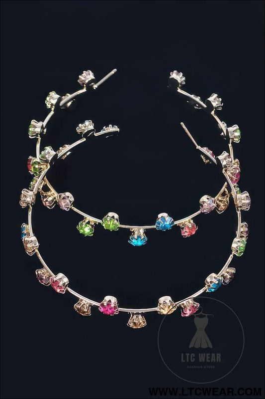 Rhinestone Hoop Earring