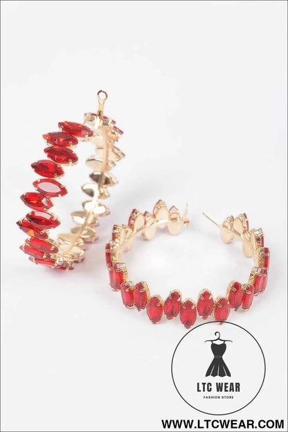 Rhinestone Hoop Earring