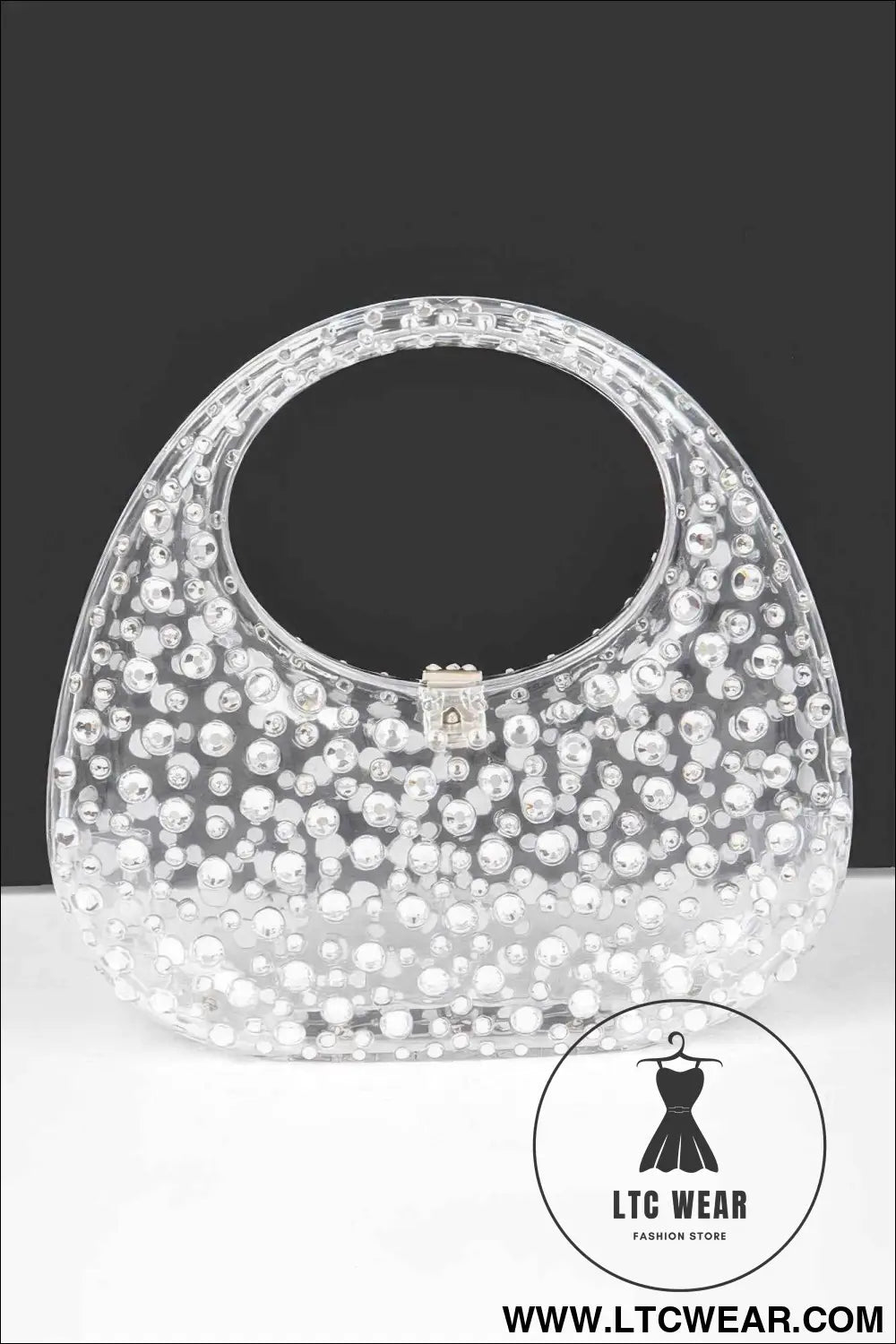 Rhinestone Hot Fix Clear Acrylic Clutch